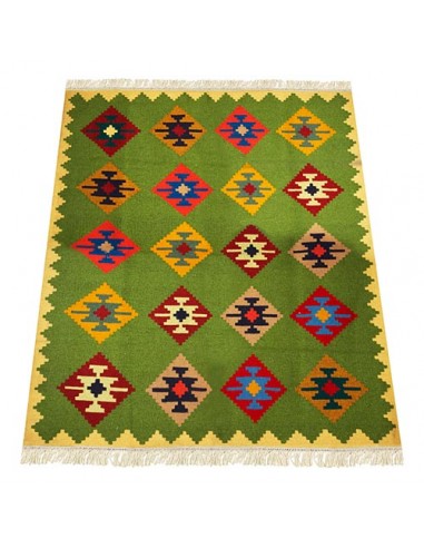 Hand-woven kilim with geometric shapes pattern Rc-118 full view