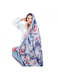 orange-large-gazelle-scarf-model 2