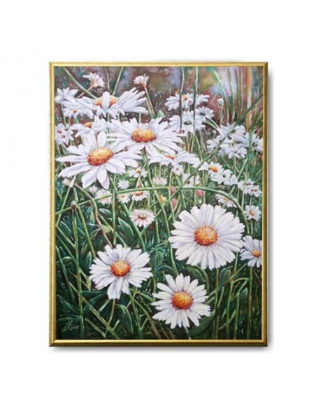 Painting Canvas "Chamomile Flowers" Full View