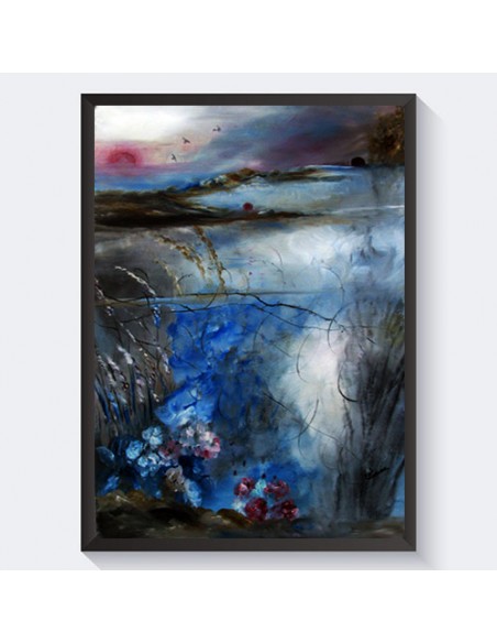 Decorative Abstract Painting "Water and Sky" Full View