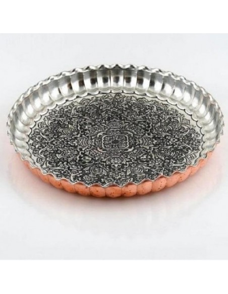 Copper Circular Serving Party Tray Copper Circular Serving Party Tray
