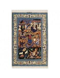 Isfahan Ziaee hand-woven silk carpet Rc-122 full view