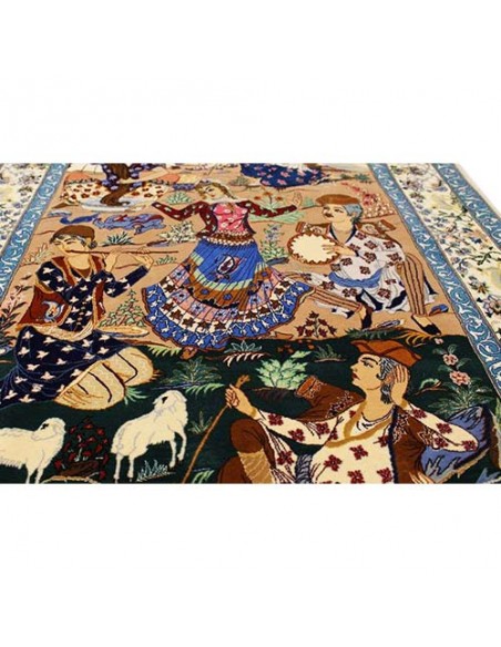 Isfahan Ziaee hand-woven silk carpet Rc-122 zoom in