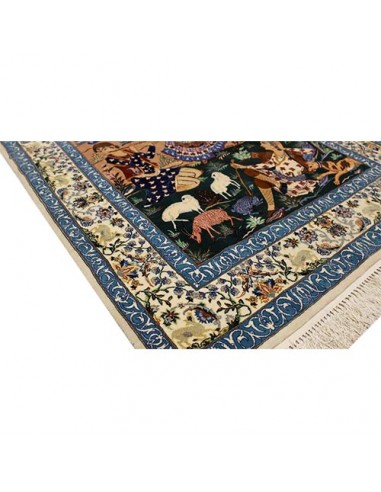 Isfahan Ziaee hand-woven silk carpet Rc-122 side view
