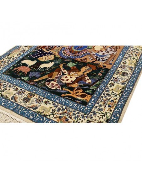 Isfahan Ziaee hand-woven silk carpet Rc-122