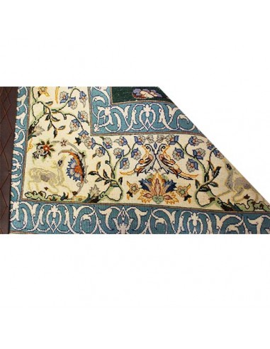 Isfahan Ziaee hand-woven silk carpet Rc-122 back view