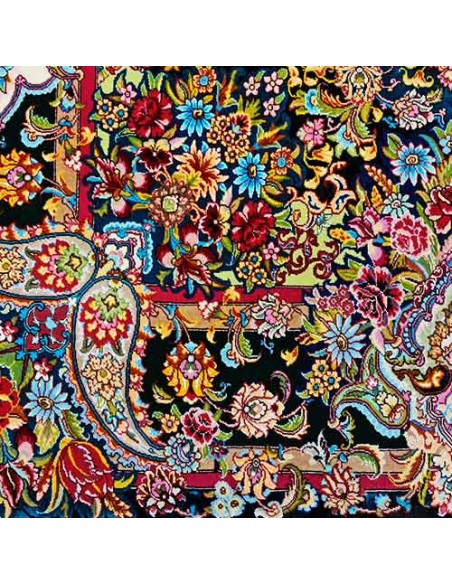 Tabriz Hand-woven Silk Carpet Rc-123 details