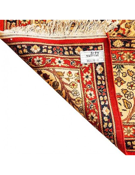 Tabriz hand-woven carpet with Lachak Toranji pattern Rc-125 back view