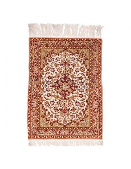 Isfahan 30 years old hand-woven silk area rug Rc-128 full view