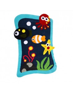 Semi hand-woven baby rug Rc-130 full view