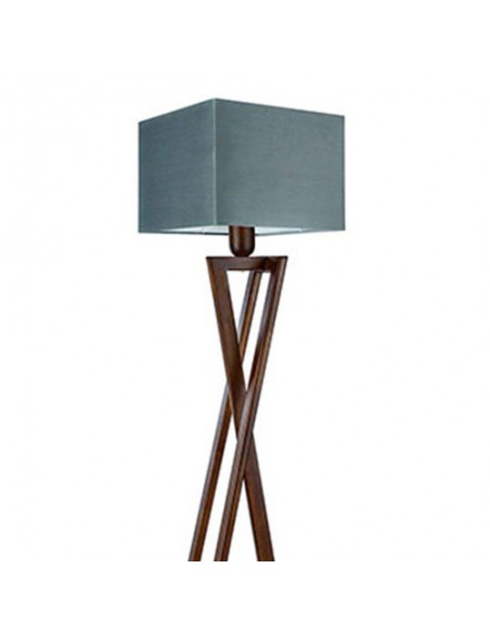 Wooden Floor Lamp Standing Light - Grey Shade