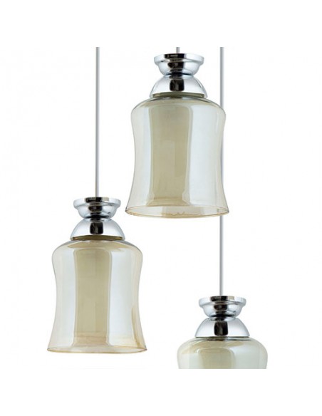 Modern White Glass Ceiling Chandelier - Light Bulbs