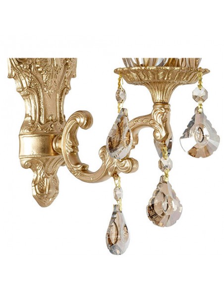 Gold Wall Sconce Crystal Wall Light - Pendalogue