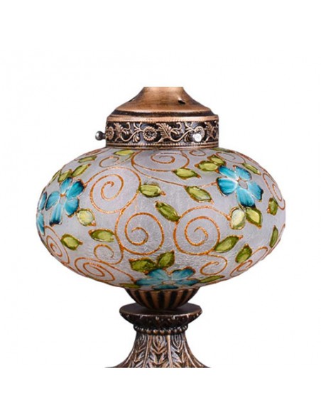 Table Lamp With Floral Vitray Design - details