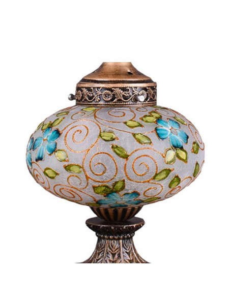 Table Lamp With Floral Vitray Design - details Table Lamp With Floral Vitray Design - details