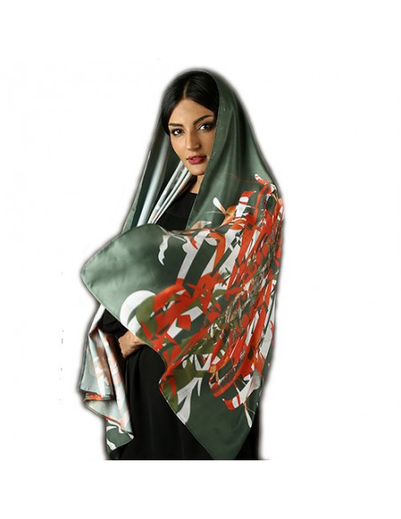 calligraphy-scarf-model
