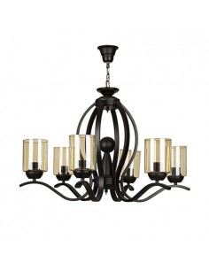 Black Chandelier with Crystal Light Bulbs