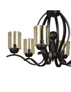 Black Chandelier with Crystal Light Bulbs 2