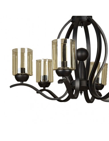 Black Chandelier with Crystal Lights