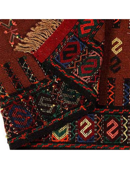 Khorasan hand-woven runner kilim Rc-144 back view Khorasan hand-woven runner kilim Rc-144 back view