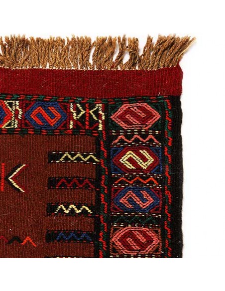 Khorasan hand-woven runner kilim Rc-144 carpet fringe