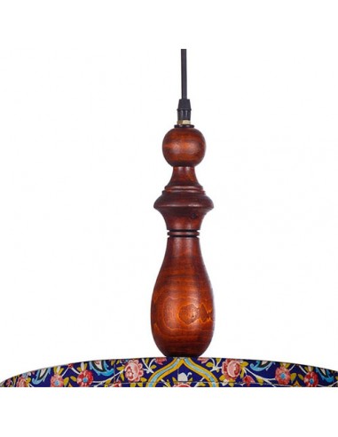 Drum Chandelier with Colorful Design - wooden body