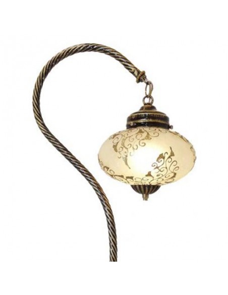 Antique S-shape Brass Table Lamp - details
