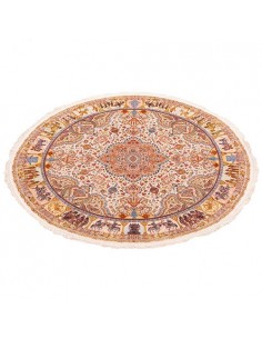 Tabriz Circular Silk Hand-woven Carpet Rc-150 full view