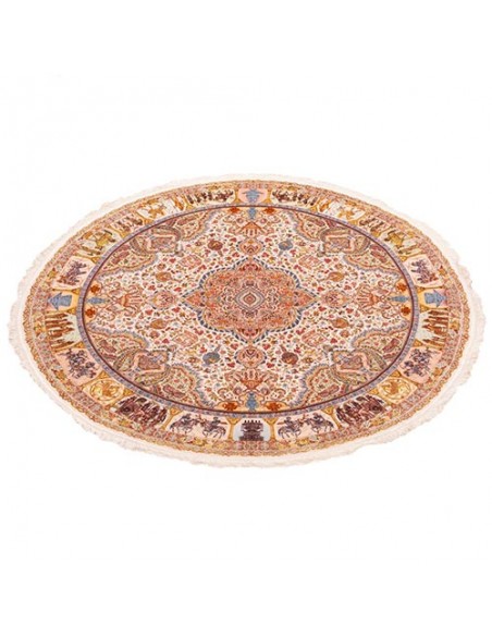 Tabriz Circular Silk Hand-woven Carpet Rc-150 full view