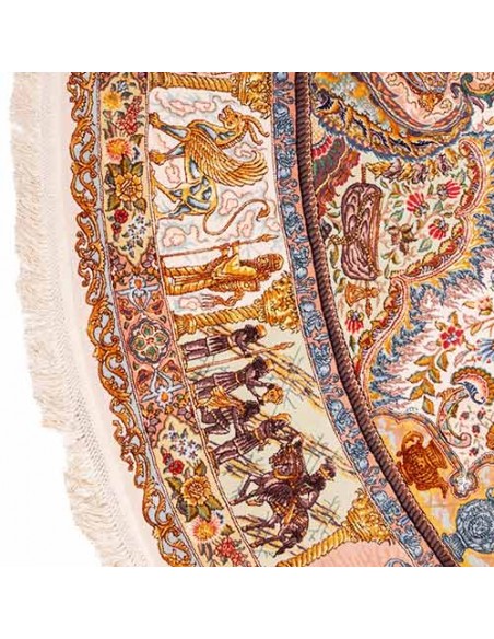 Tabriz Circular Silk Hand-woven Carpet Rc-150 carpet fringe