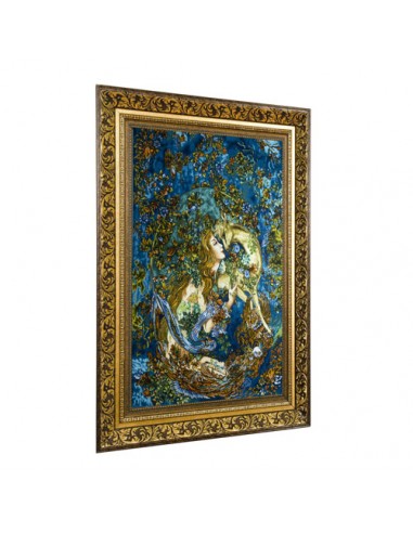 Endearment Beseech Silk Tableau Rug (Pictorial Carpet) Left Angle