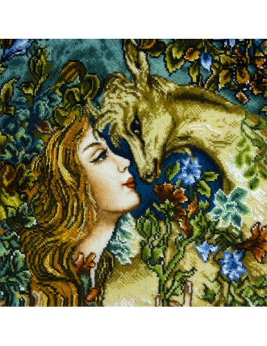 Endearment Beseech Silk Tableau Rug (Pictorial Carpet) Upper Zoom In