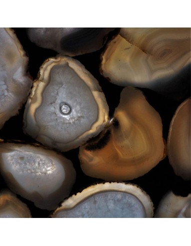 Resin Table Lamp With Wood and Stone - Stones