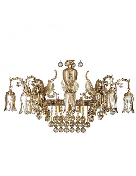 Antique High Ceiling Chandelier - details Antique High Ceiling Chandelier - details