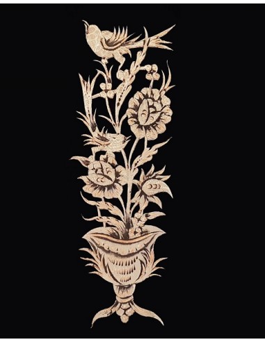 Hand Engraved Flower Wall Panel ZI