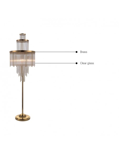 Luxury Floor Lamp with Rain Drop Glass