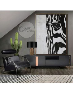 Zebra Z Acrylic Abstract Painting Full View 2