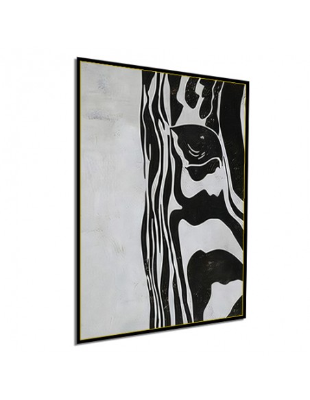 Zebra Z Acrylic Abstract Painting Left Angel