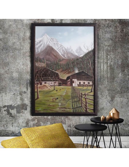 Oil painted canvas "The Country House v01" wall art