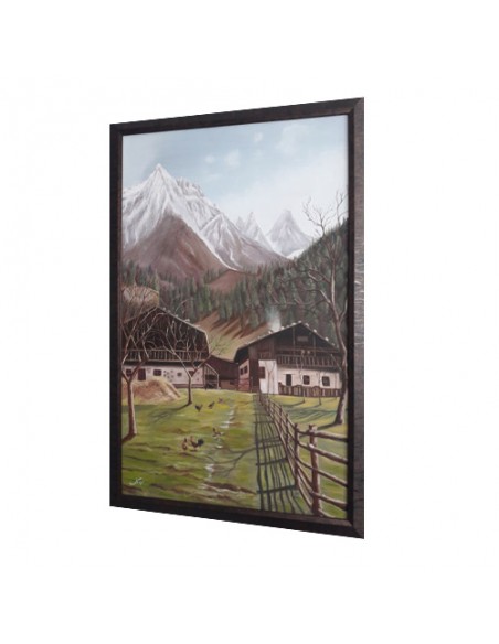 Oil painted canvas "The Country House v01" right angle Oil painted canvas "The Country House v01" right angle