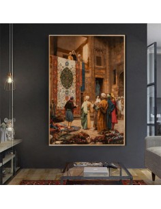 The Bazaar of Cairo Tabriz Hand-Woven Tableau Rug -  Full View 2