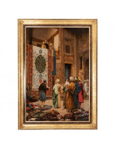 The Bazaar of Cairo Tabriz Hand-Woven Tableau Rug -  Full View