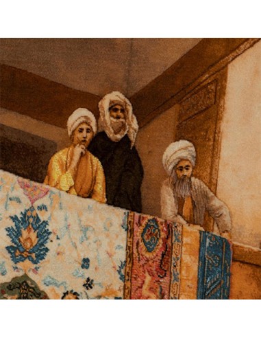 The Bazaar of Cairo Tabriz Hand-Woven Tableau Rug -  Zoom In-1