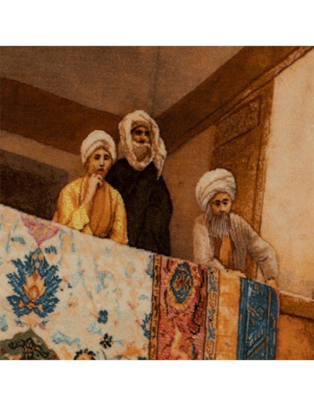 The Bazaar of Cairo Tabriz Hand-Woven Tableau Rug -  Zoom In-1