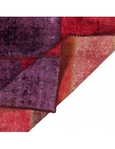 Colored Hand-woven Collage Carpet Rc-163 back view