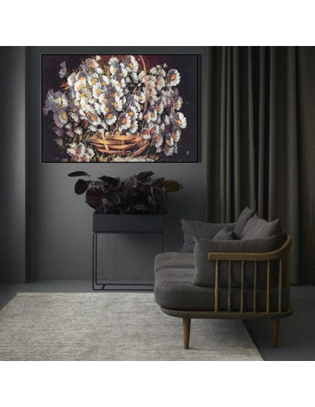 Flower Pot v01 High KPSI Tableau Rug (Pictorial Carpet) Wall Art