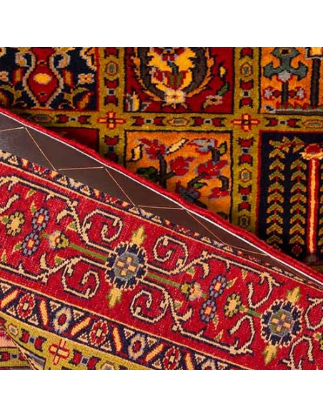 Khorasan Hand-woven Silk Carpet Rc-165 back view