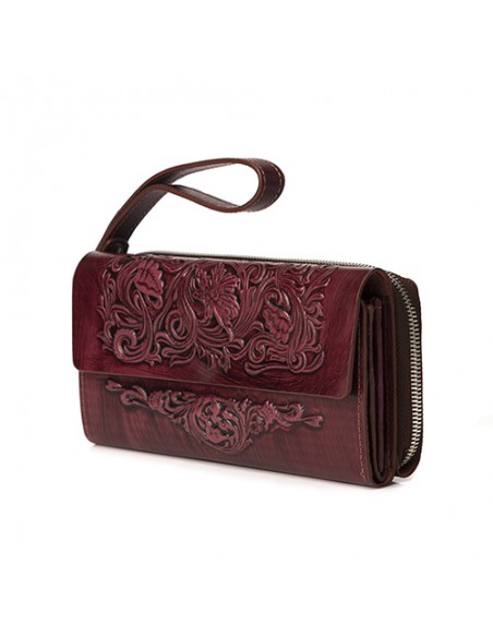 crimson-floral-engraved-leather-wallet