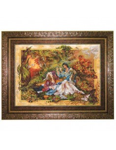 Poet of Love Silk Persian Pictorial Carpet AG-71