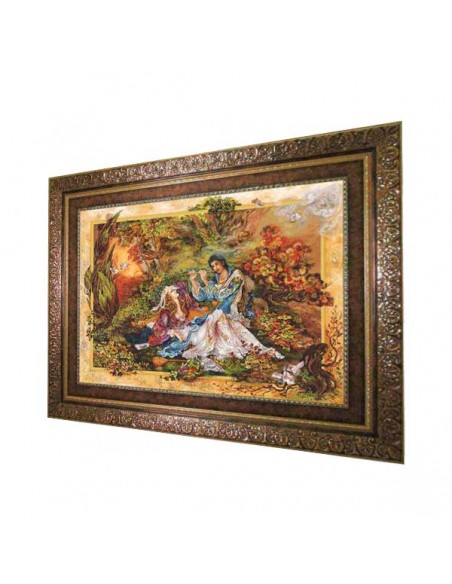 Poet of Love Silk Persian Pictorial Carpet